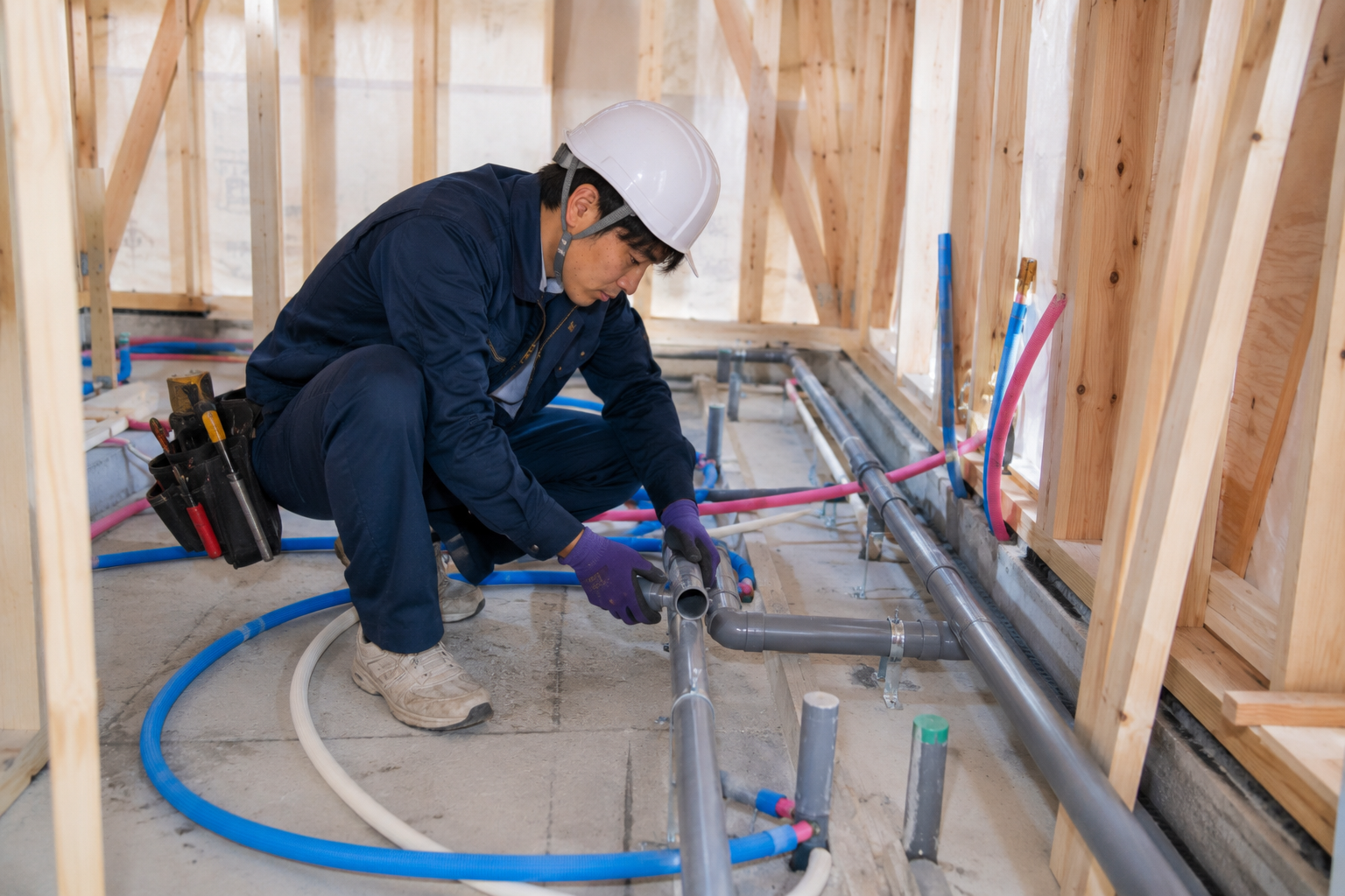 新築住宅の給排水設備工事